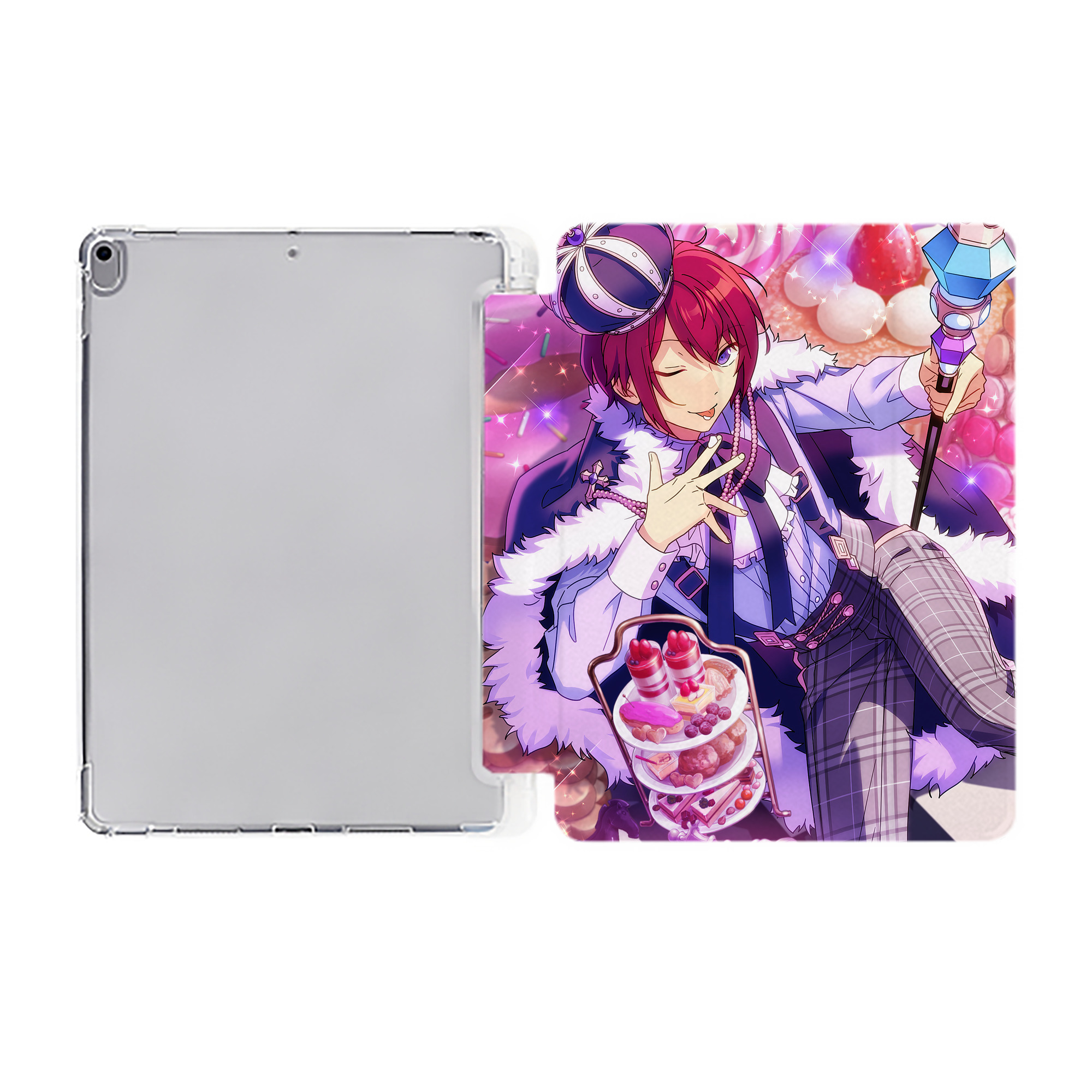 （画像用） あんさんぶるスターズ! Ensemble Stars IPad ケース ペン収納付き 三つ折りスタンド PUレザー×シリコン 対応機種9.5/10.5/10.9インチ